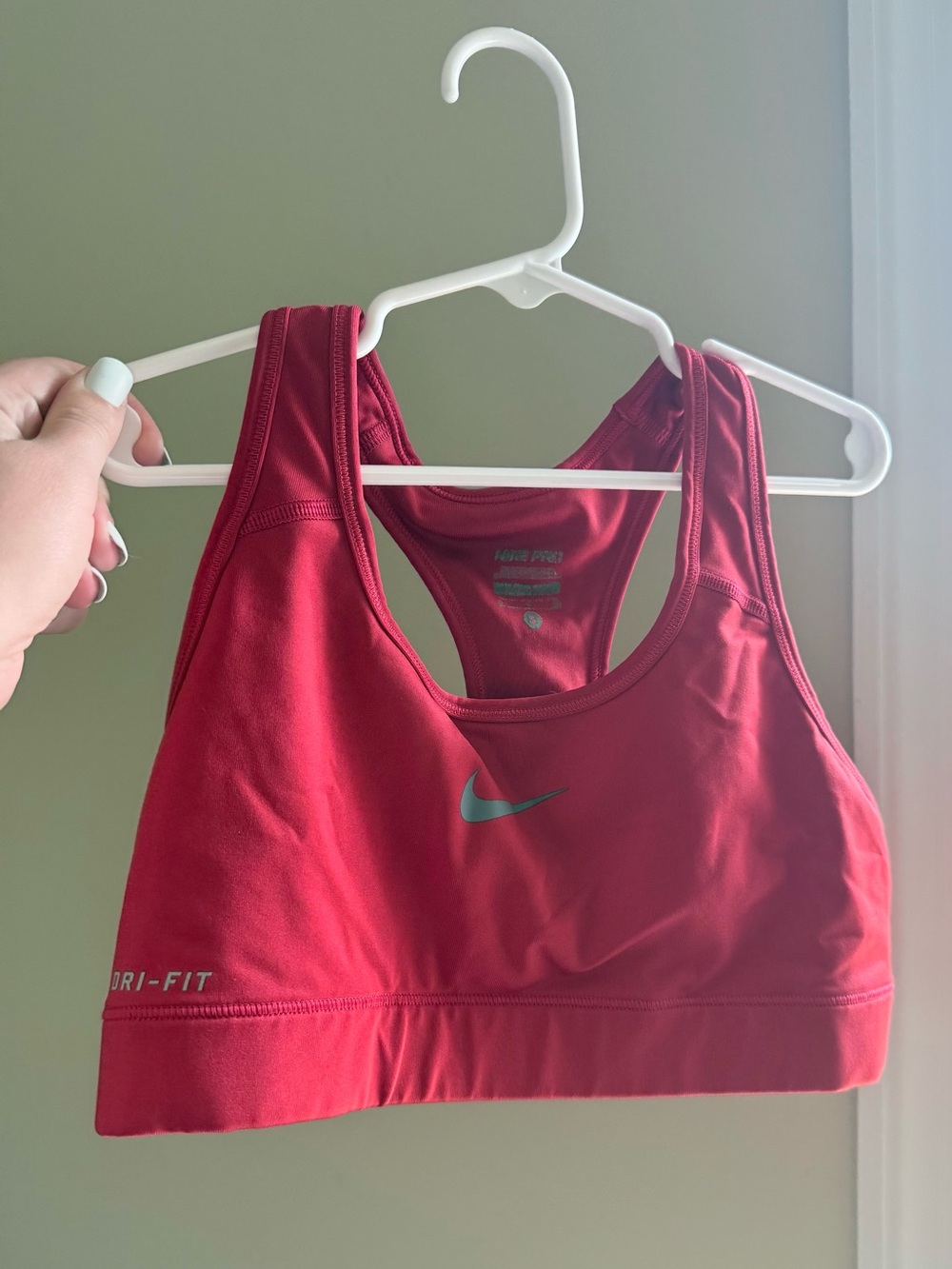 Nike Women's Red Dri-FIT Racerback Sports Bra